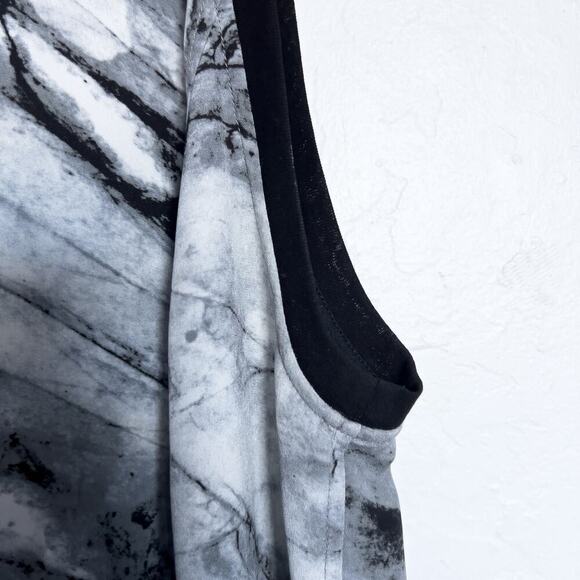 Helmet Lang Tank Top Small Mable Abstract Black Grey Silk Zipper - Picture 2 of 7